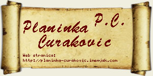 Planinka Curaković vizit kartica